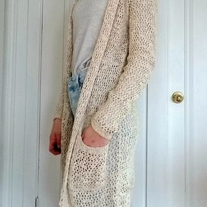 Cynthia Rowley Long Crochet Cardigan Large